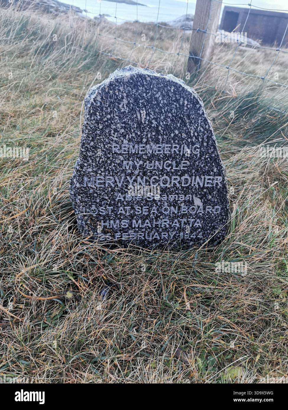 Arctic Convoy Memorial at Cove on Loch Ewe, Scottish Highlands, honouring WWII sailors on the Arctic supply routes. Scotland heritage landmark. - Smartphone Captured Stock Image