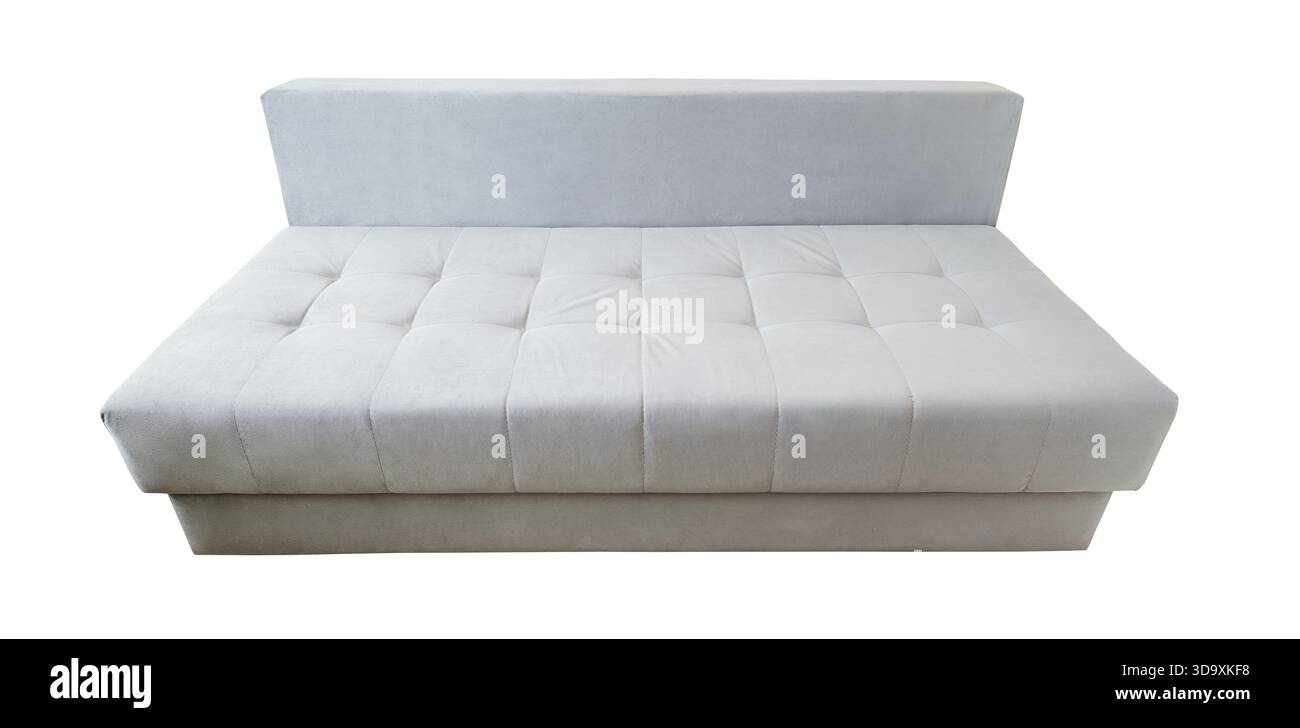 grey sofa, isolated on white background with clipping path Stock Photo