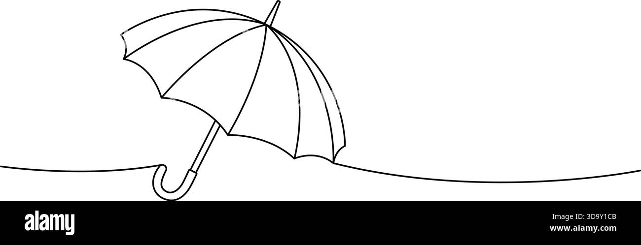 【un3d.】LINE ART UMBRELLA ※マンデー Line drawing open umbrella Black and White Stock Photos & Images