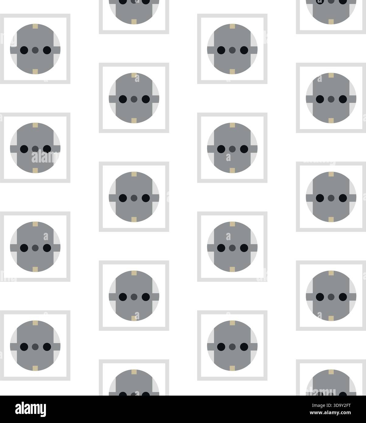 Vector seamless pattern of flat socket Stock Vector