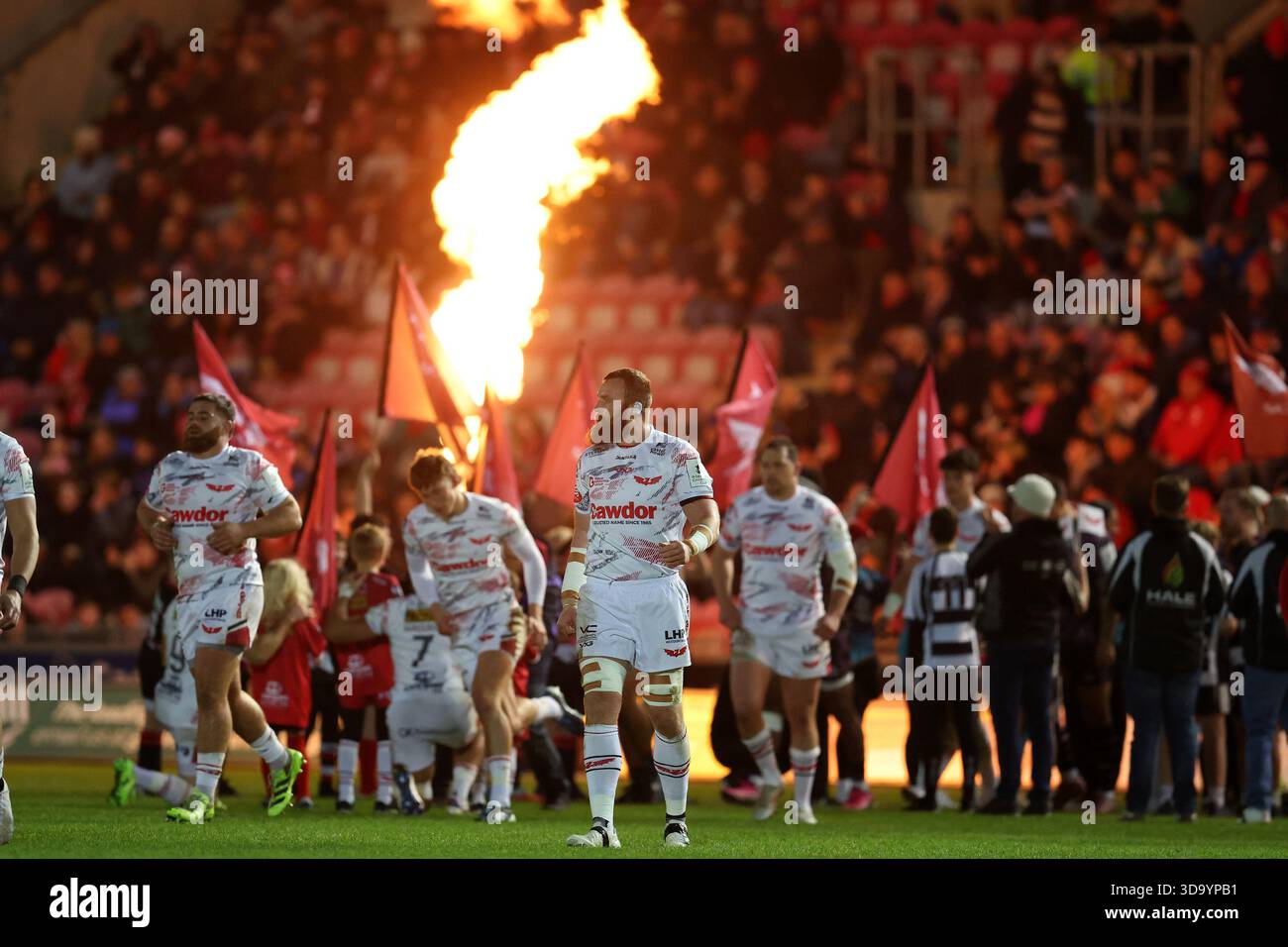 Scarlets Rugby Stands Scarlets Rugby players take to the field ahead of k/o. EPCR Champions ...