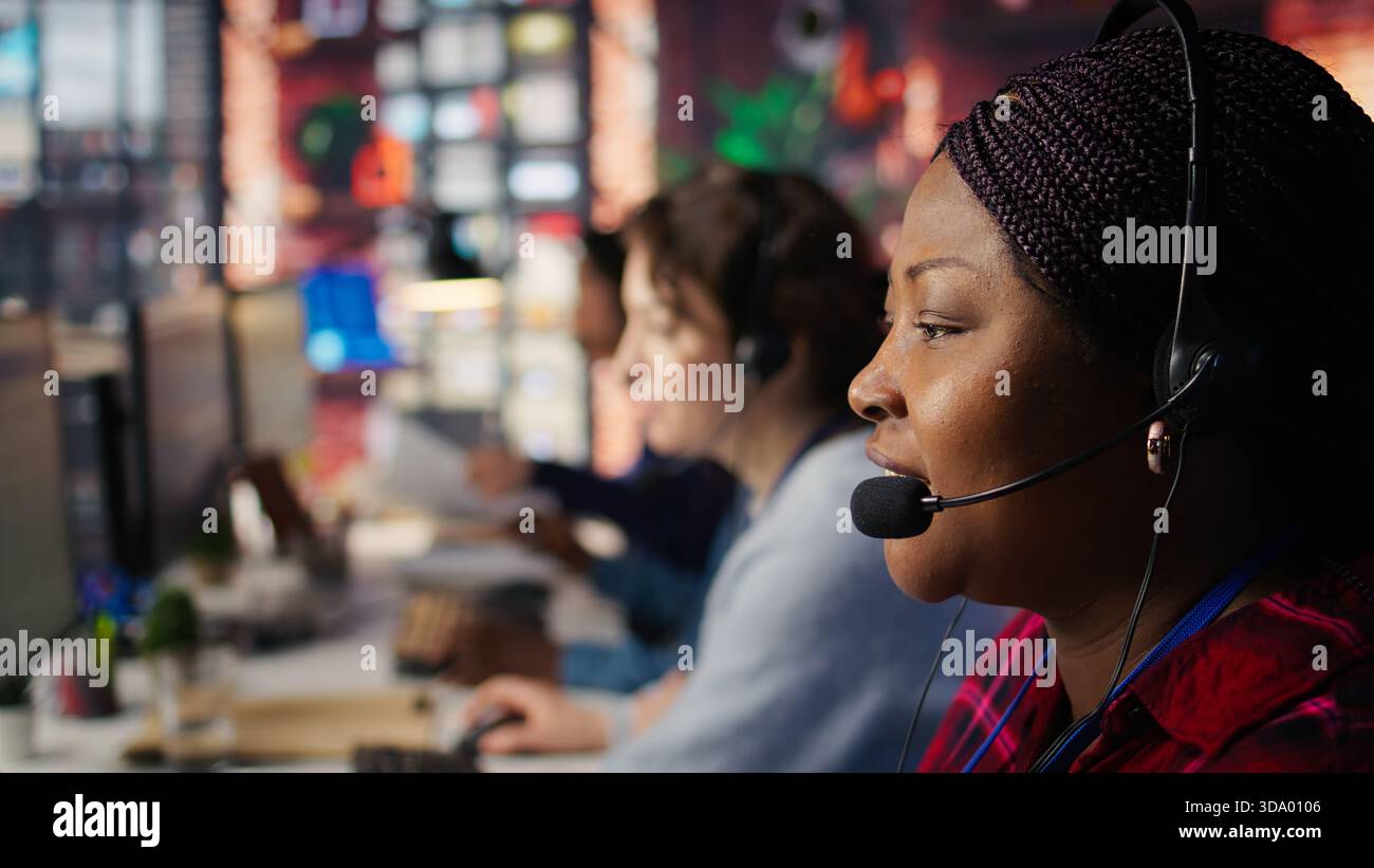 African american worker handling customer hi-res stock photography and ...