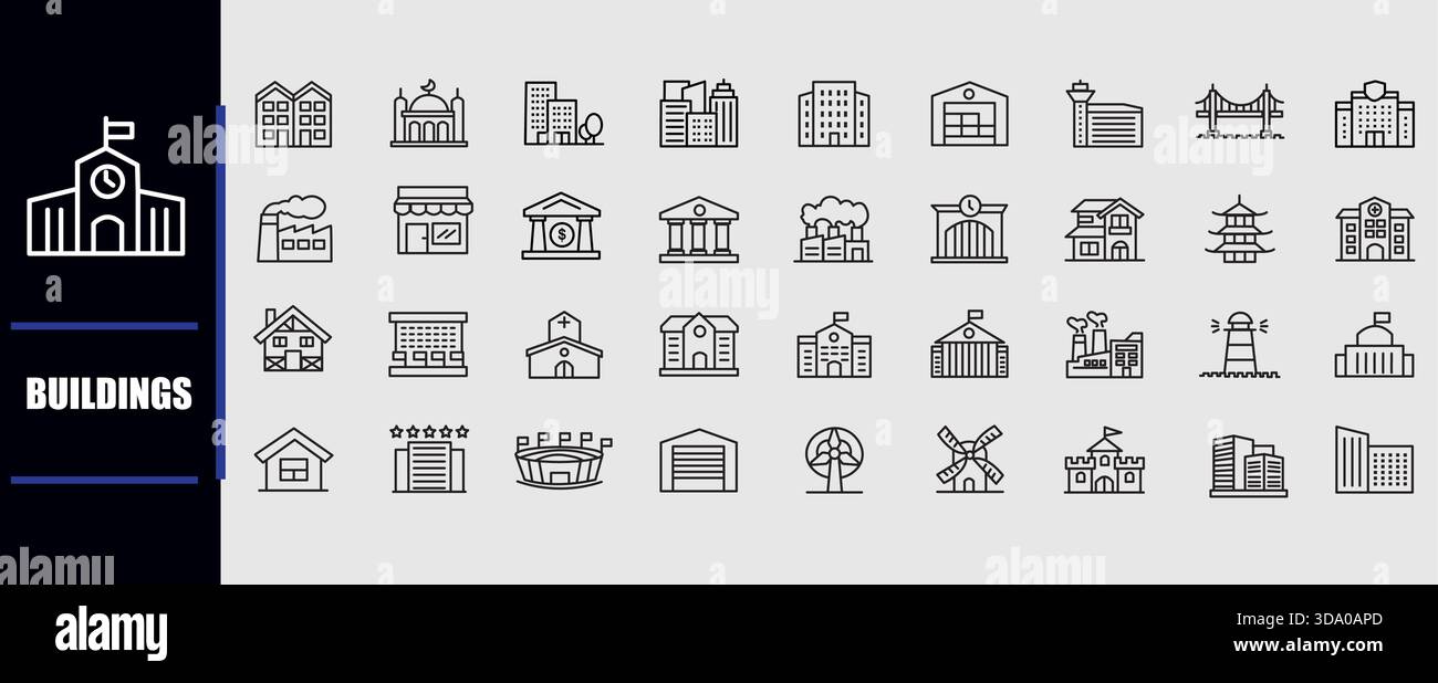BUILDINGS Stock Vector