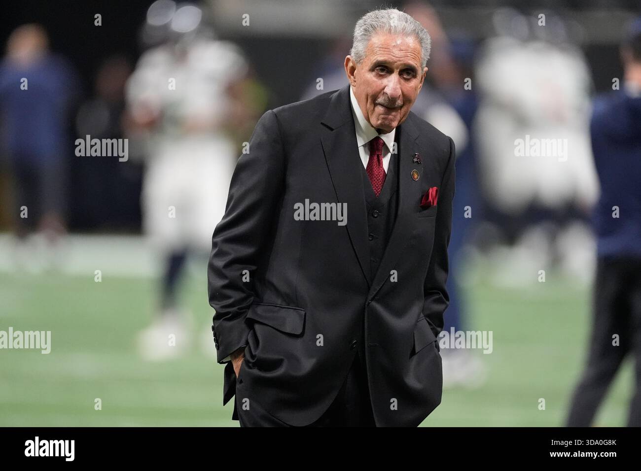 Falcons Owner Atlanta Falcons owner Arthur Blank walks on the field before an NFL ...