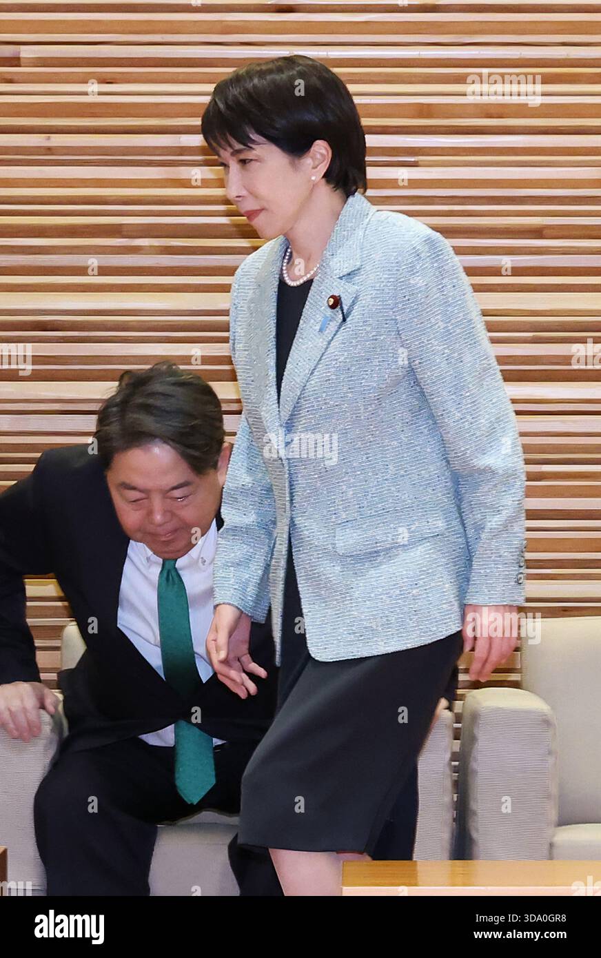 Japanese Prime Minister Sanae Takaichi attends a cabinet meeting at ...