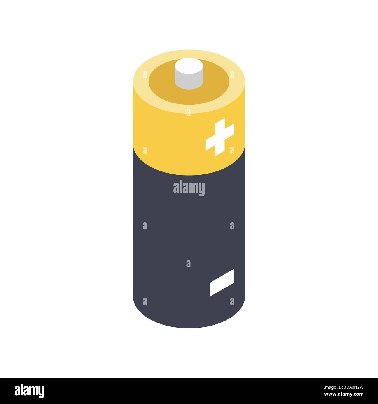 Isometric battery illustrated in vector on white background Stock Vector