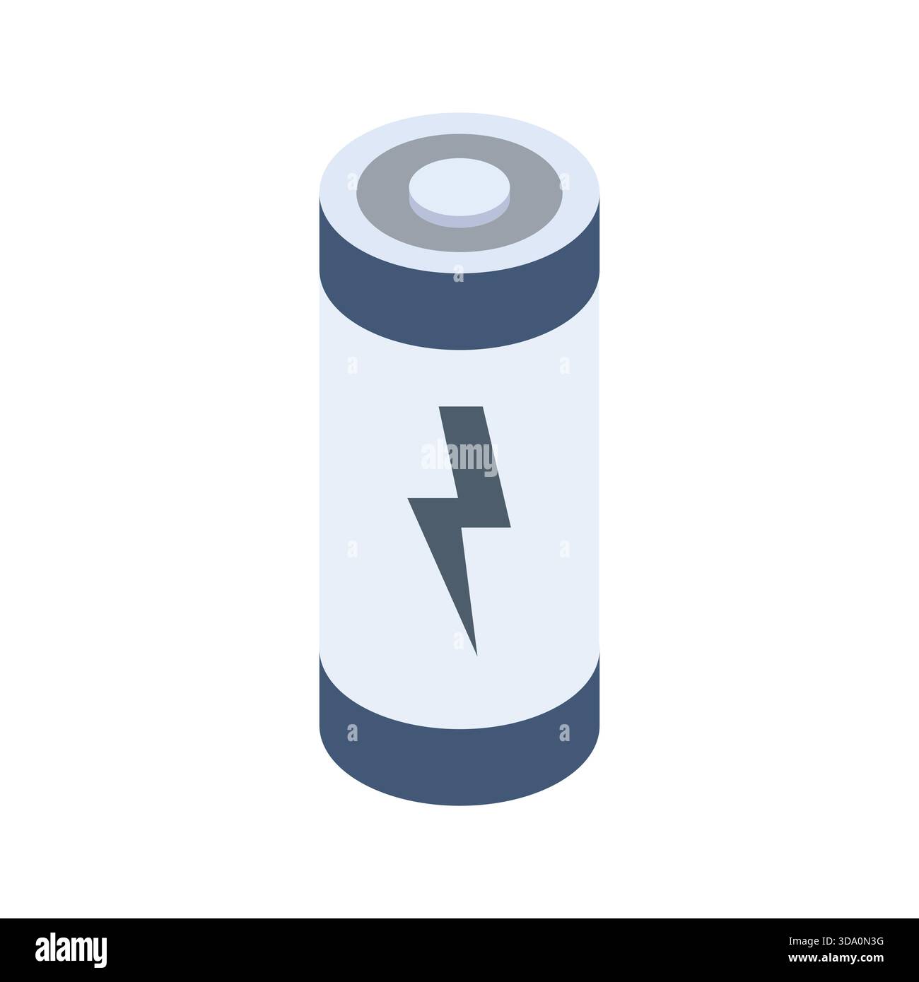 Isometric battery illustrated in vector on white background Stock Vector