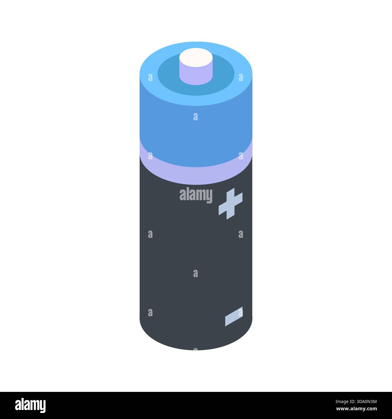 Isometric battery illustrated in vector on white background Stock Vector