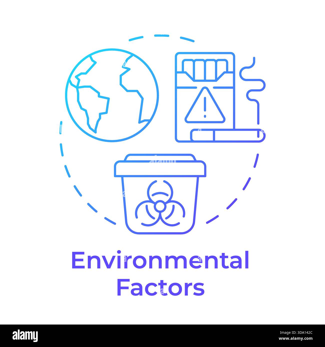 Environmental factors blue gradient concept icon Stock Vector