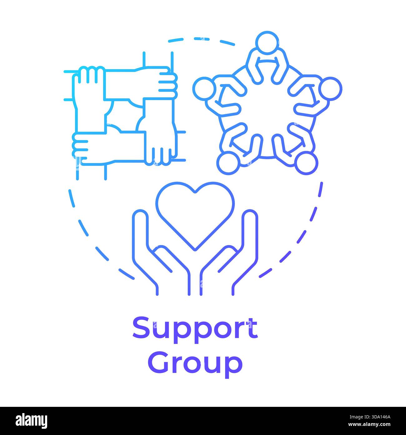 Support group blue gradient concept icon Stock Vector
