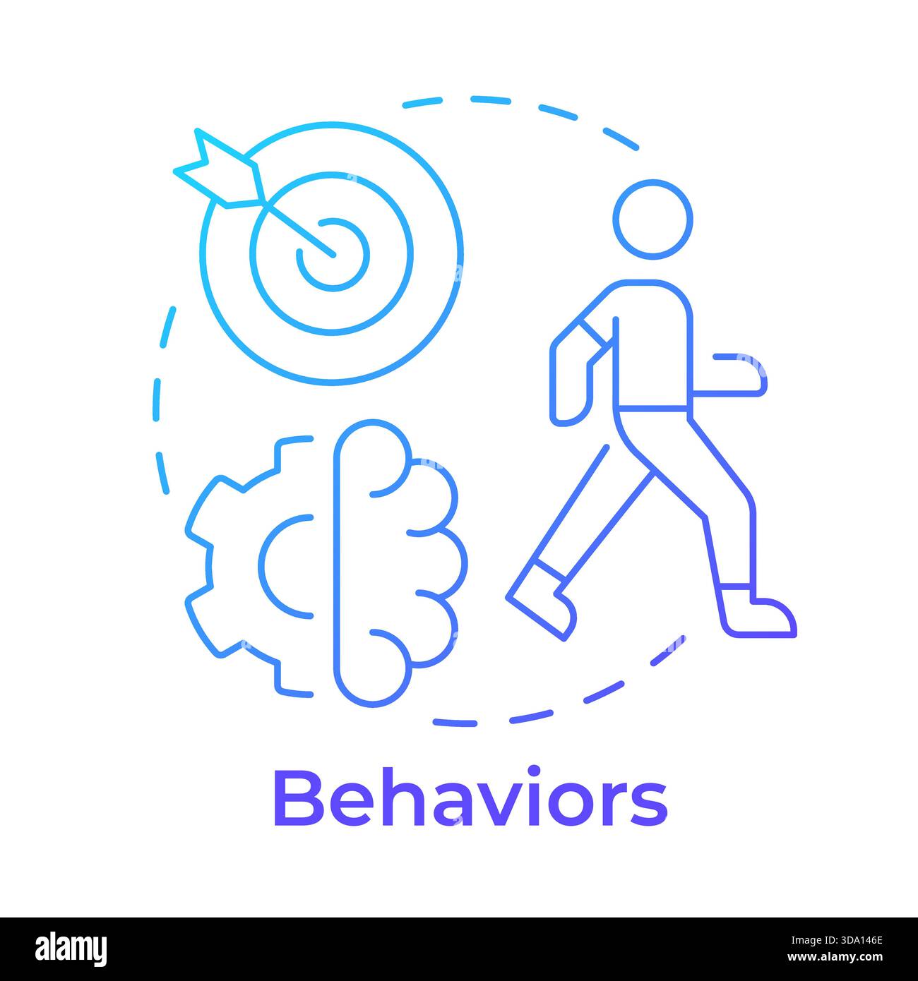 Behaviors blue gradient concept icon Stock Vector