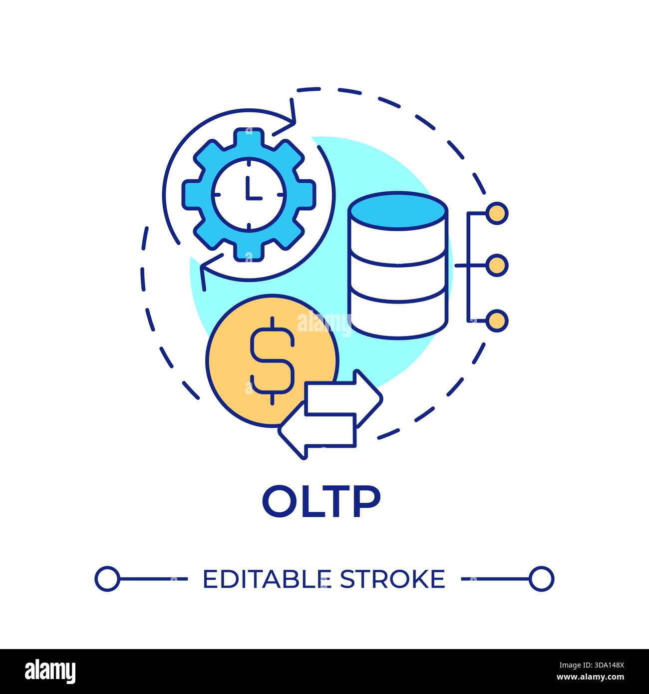 OLTP multi color concept icon Stock Vector