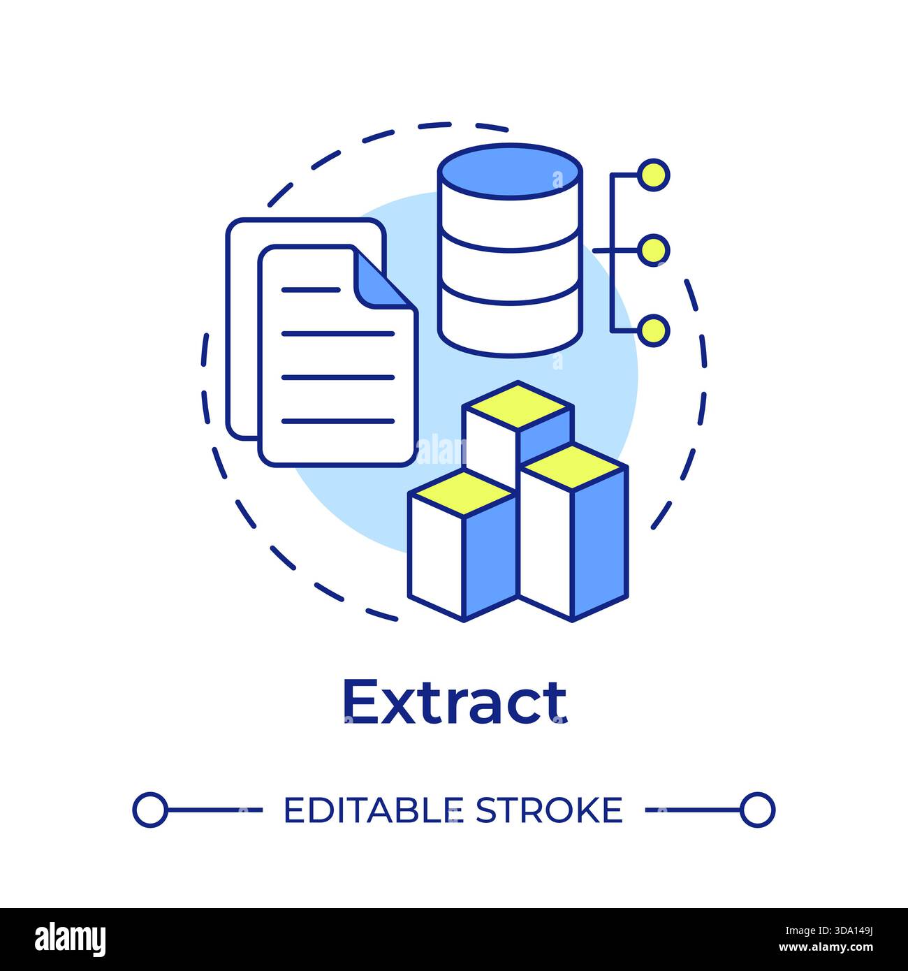 Extract multi color concept icon Stock Vector