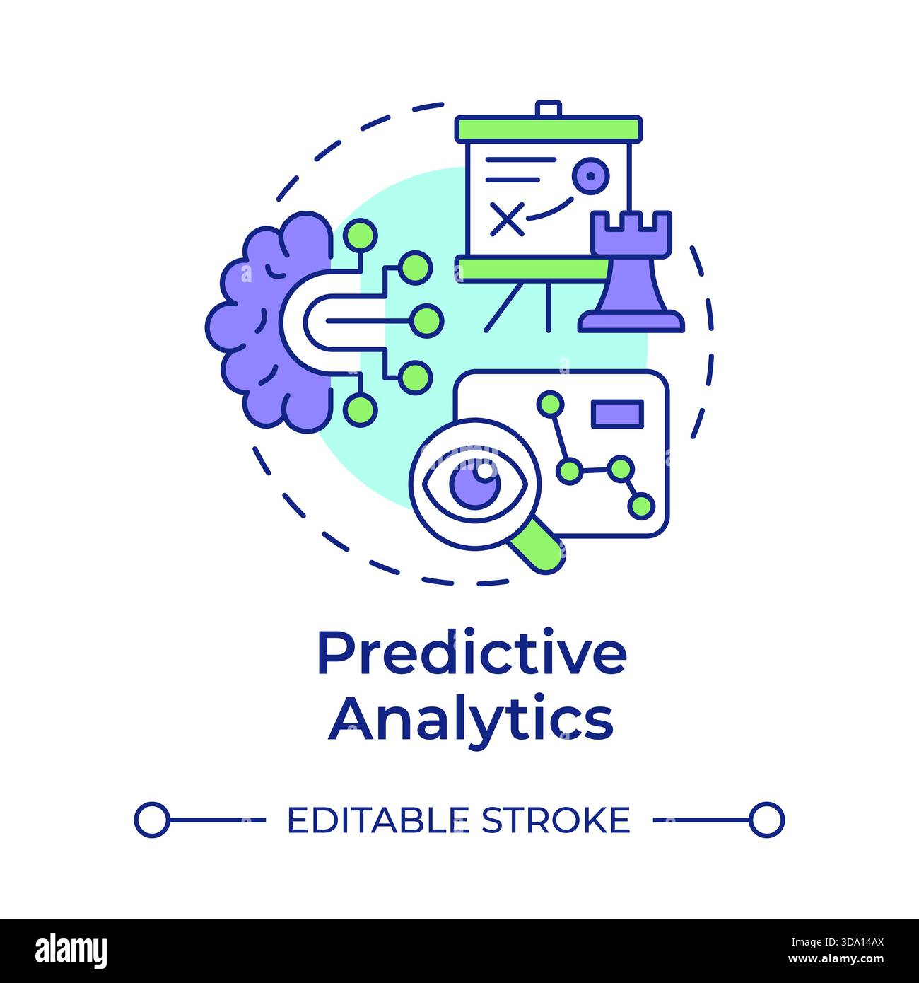 Predictive analytics multi color concept icon Stock Vector Image & Art ...