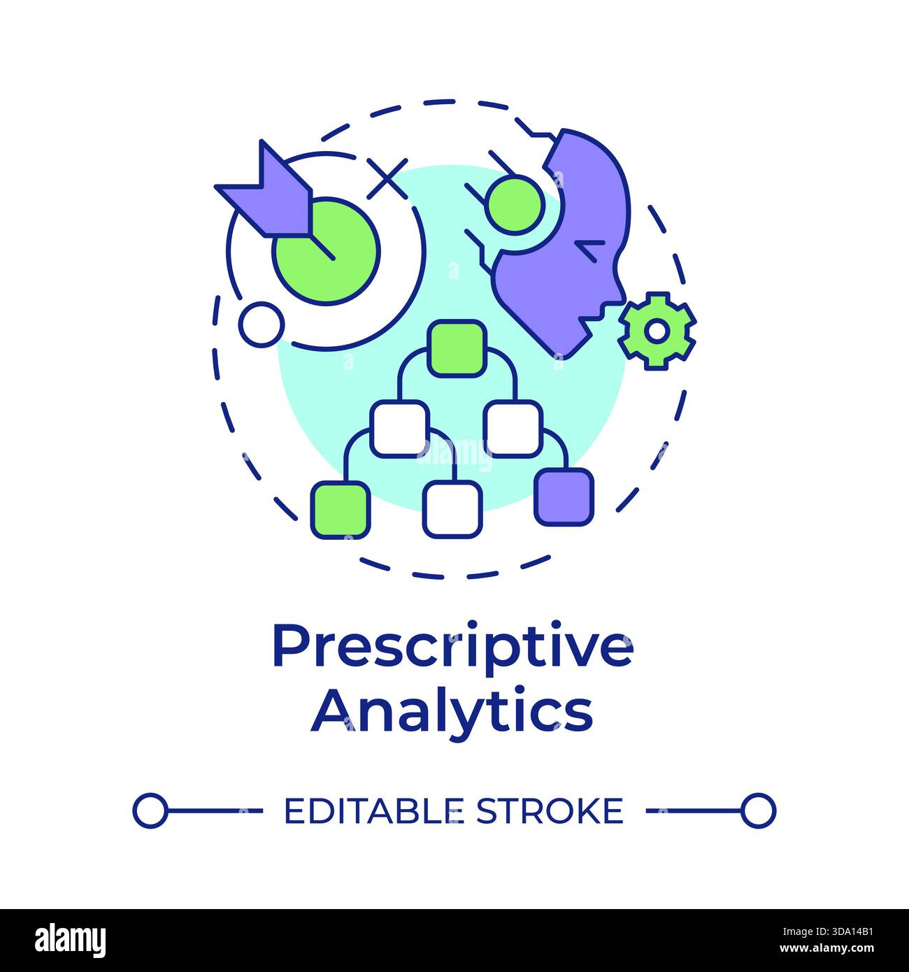 Prescriptive analytics multi color concept icon Stock Vector Image ...