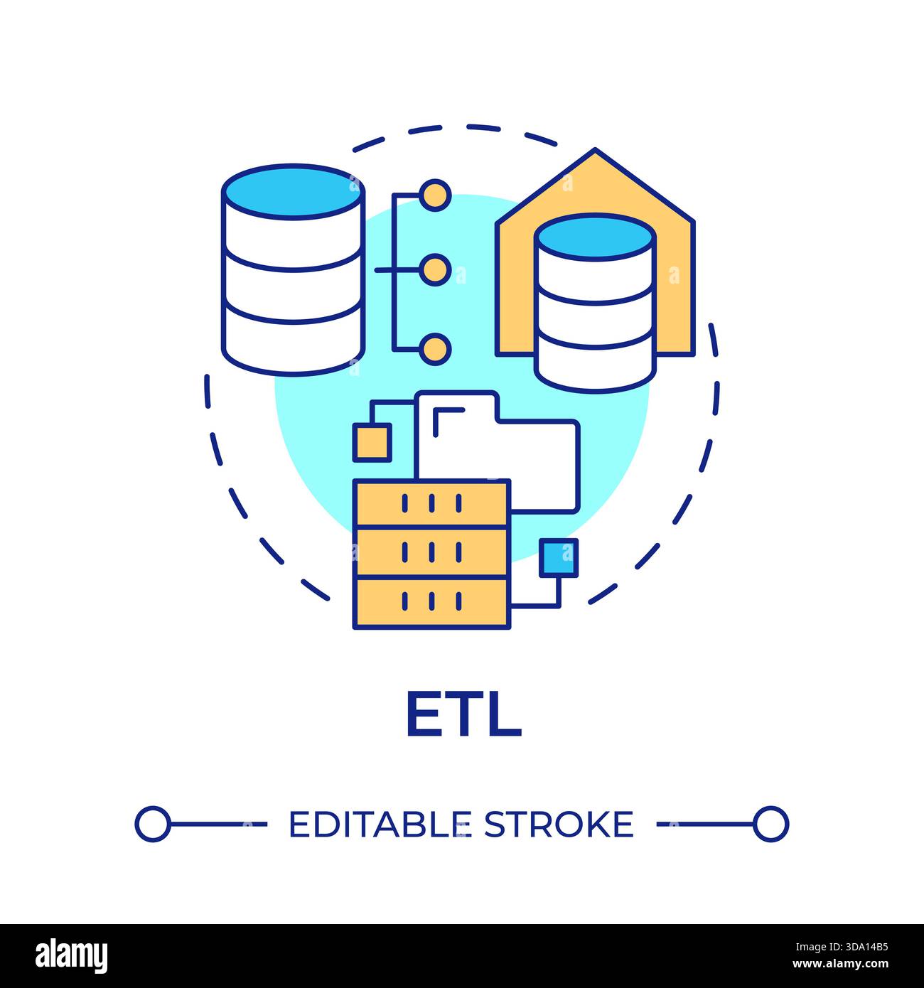 ETL multi color concept icon Stock Vector