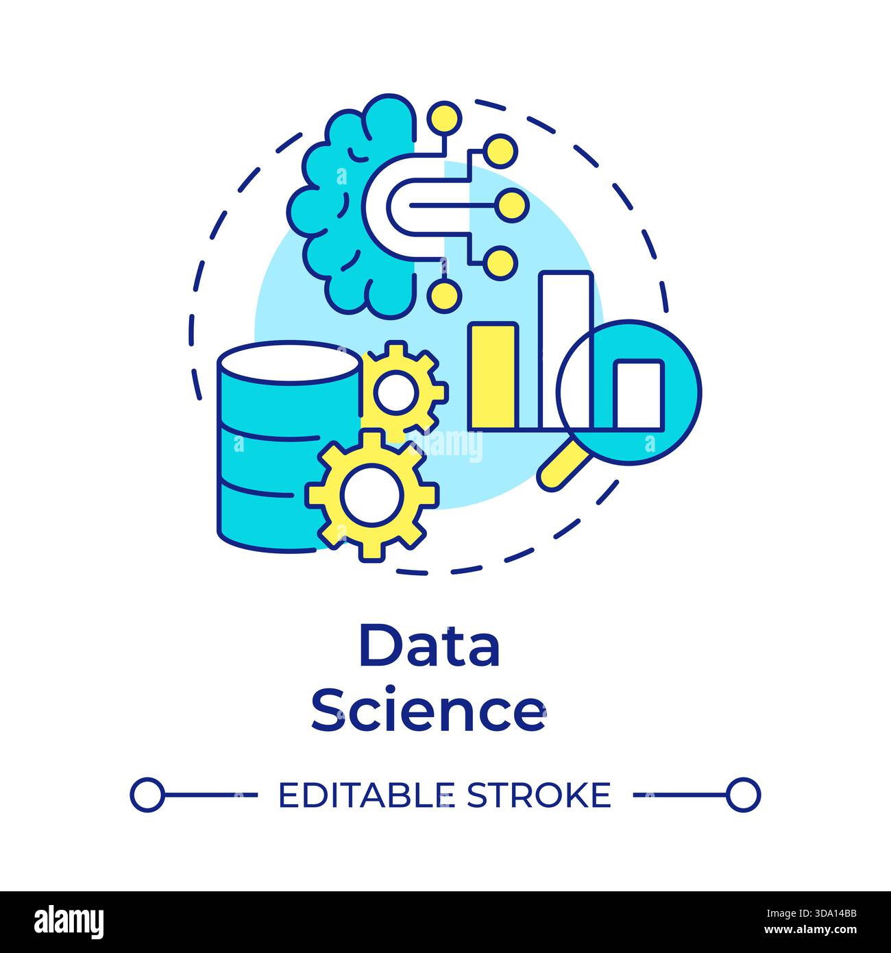 Data science multi color concept icon Stock Vector