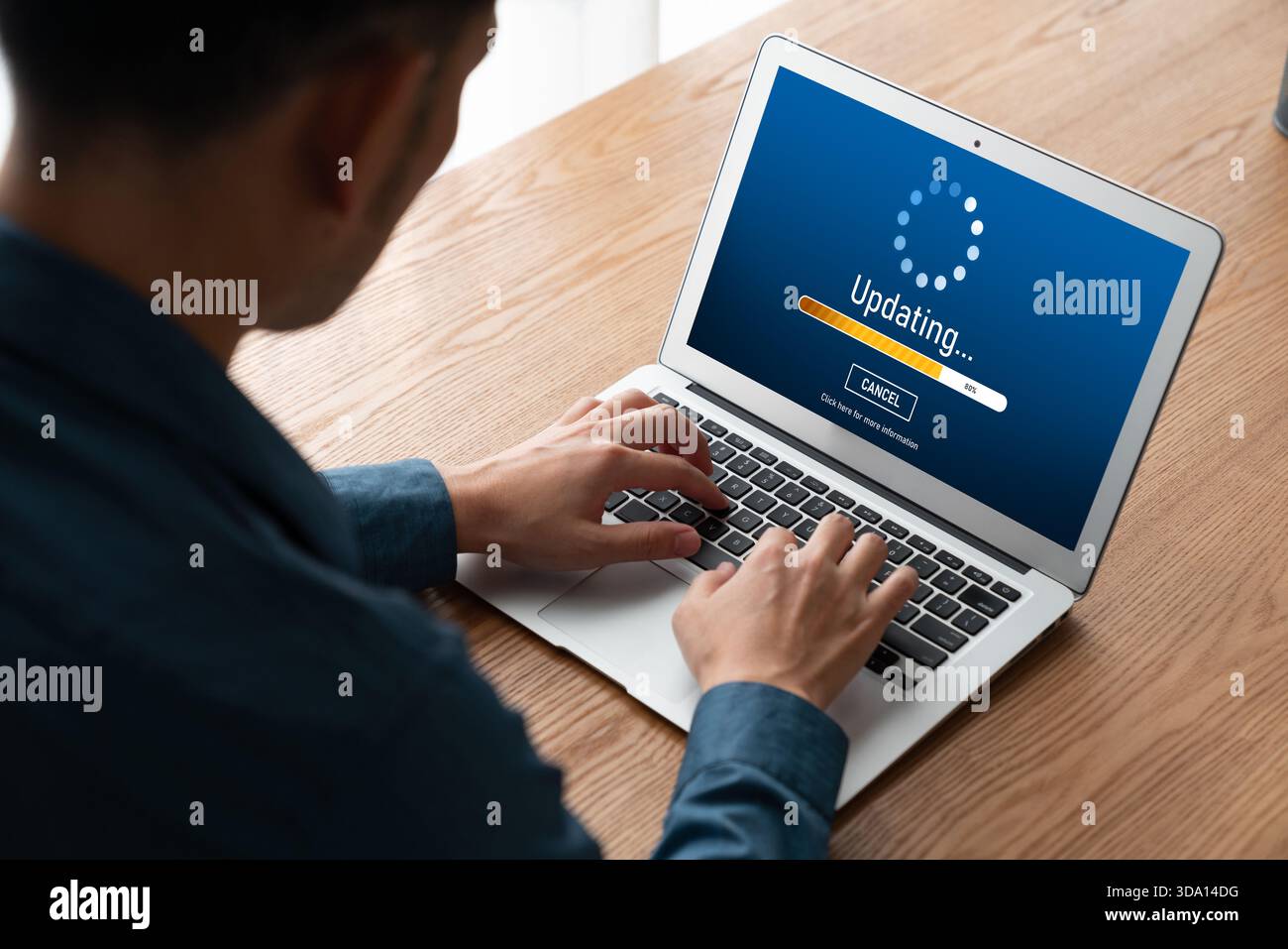Software update on computer for modish version of device software upgrade Stock Photo