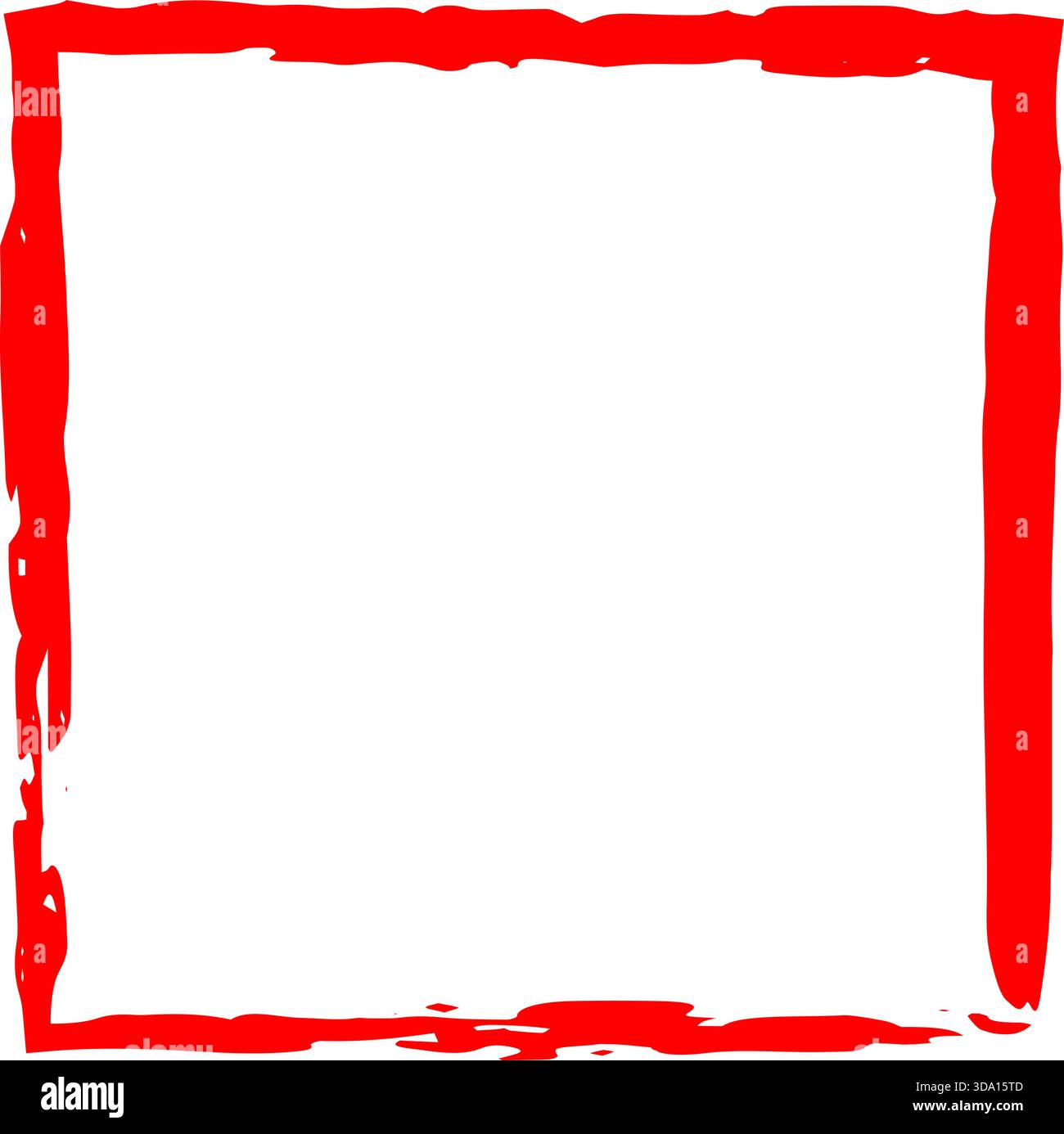 Grunge  vector Brush Painted Rectangle Frame Border Vector Template Stock Vector