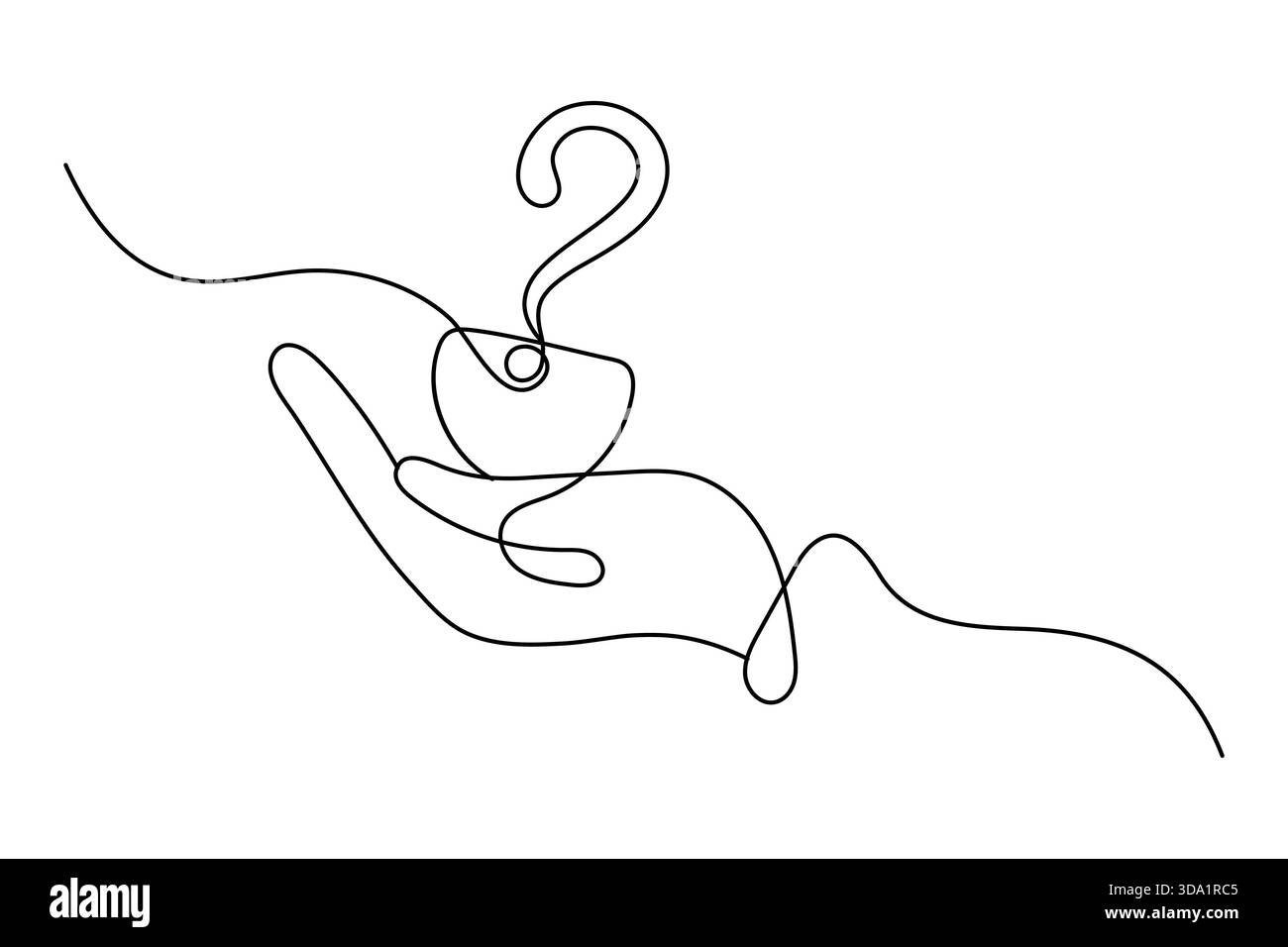 Hand holding question mark continuous one line minimalist illustration ...