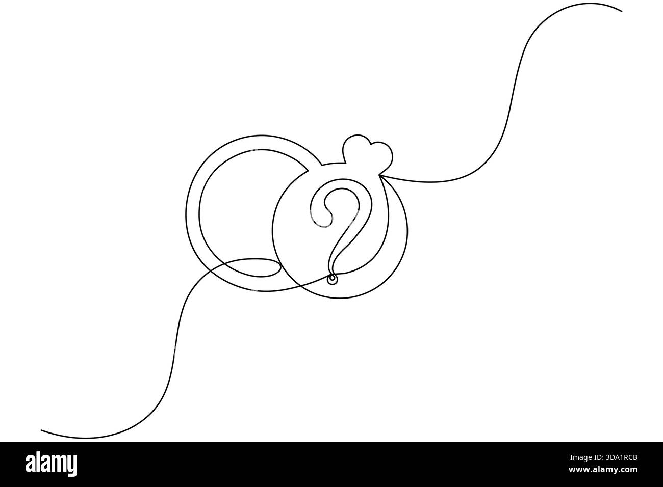 Hand holding question mark continuous one line minimalist illustration ...