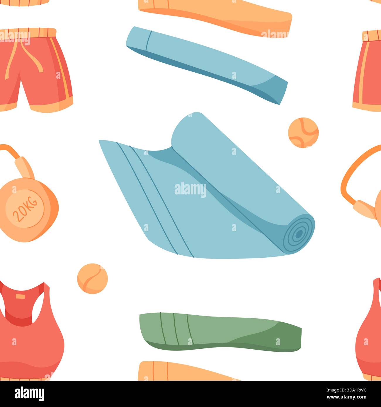 Seamless Flat Pattern For Fitness Stock Vector