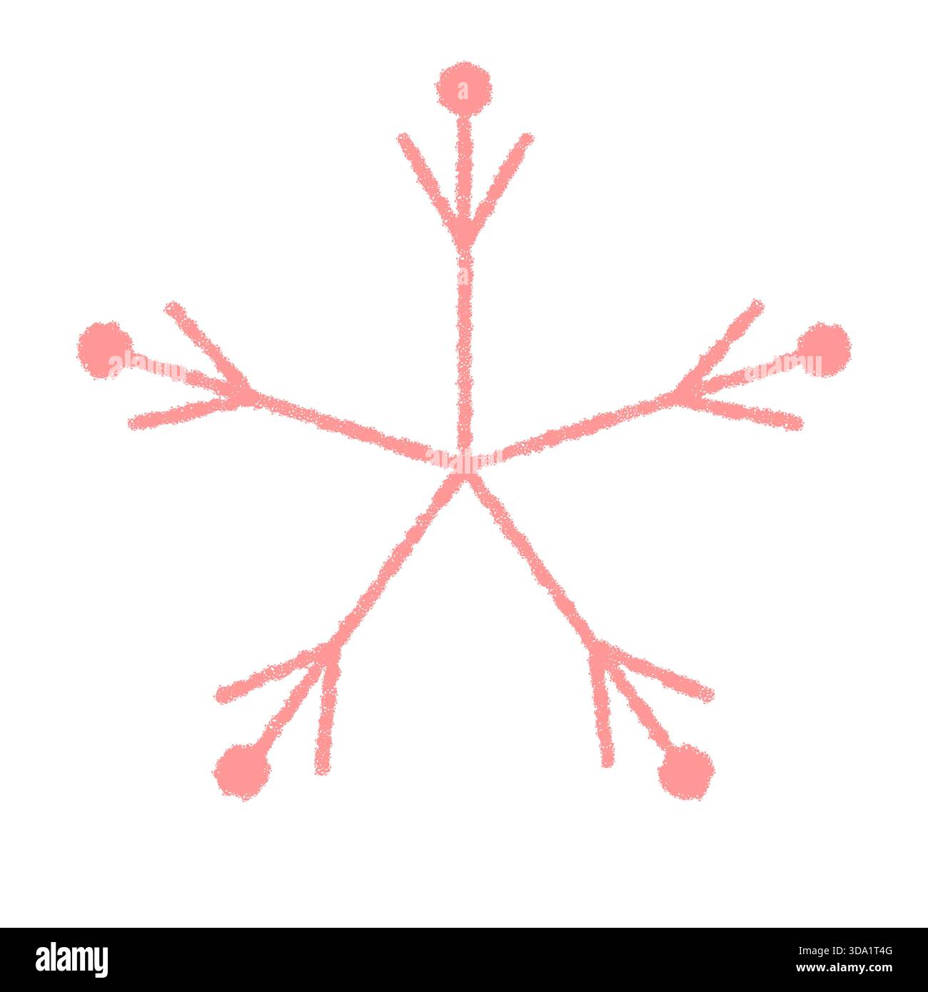 Crayon Pink Snowflake Winter Symbol Stock Vector