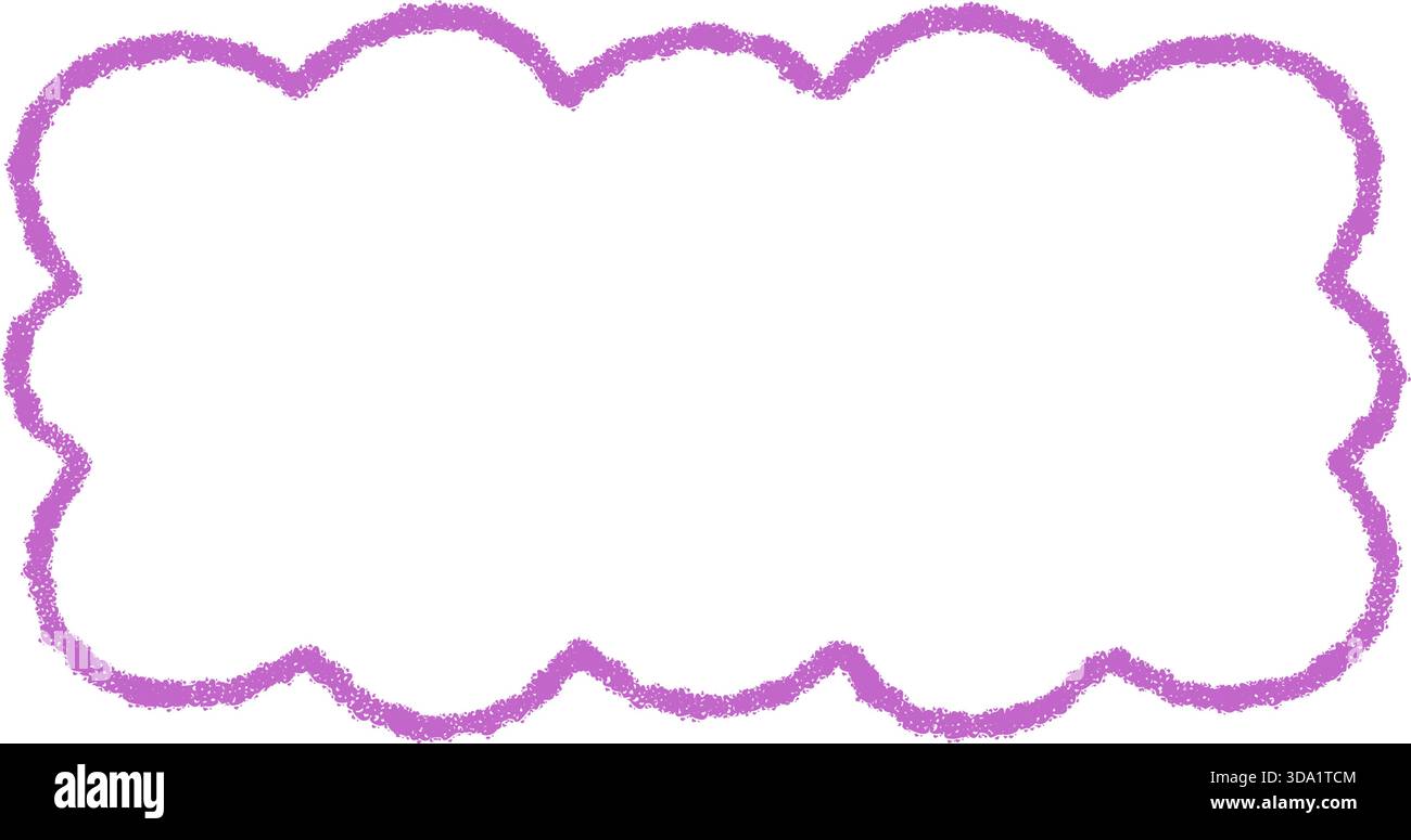 Groovy Wavy Scallop Rectangle Border Outline Stock Vector