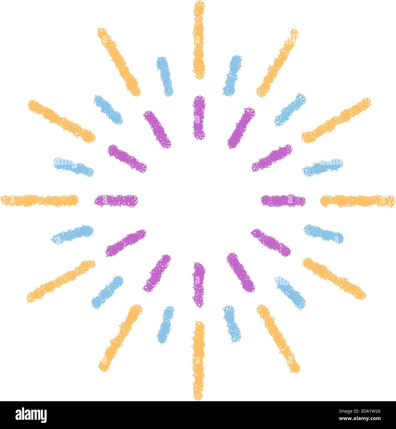 Crayon Firecracker Sparkle Burst Pattern Stock Vector