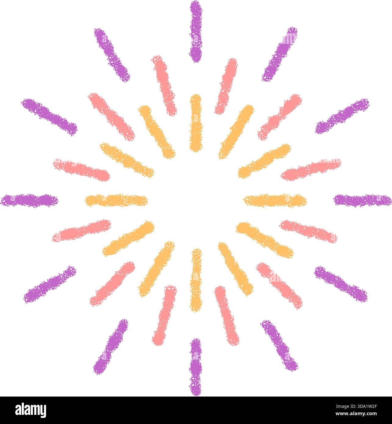 Crayon Firework Festive Starburst Circle Stock Vector
