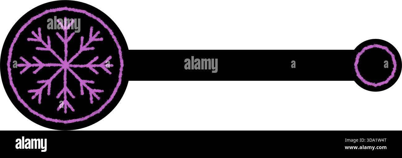 Purple Snowflake Seal Label Icon Stock Vector