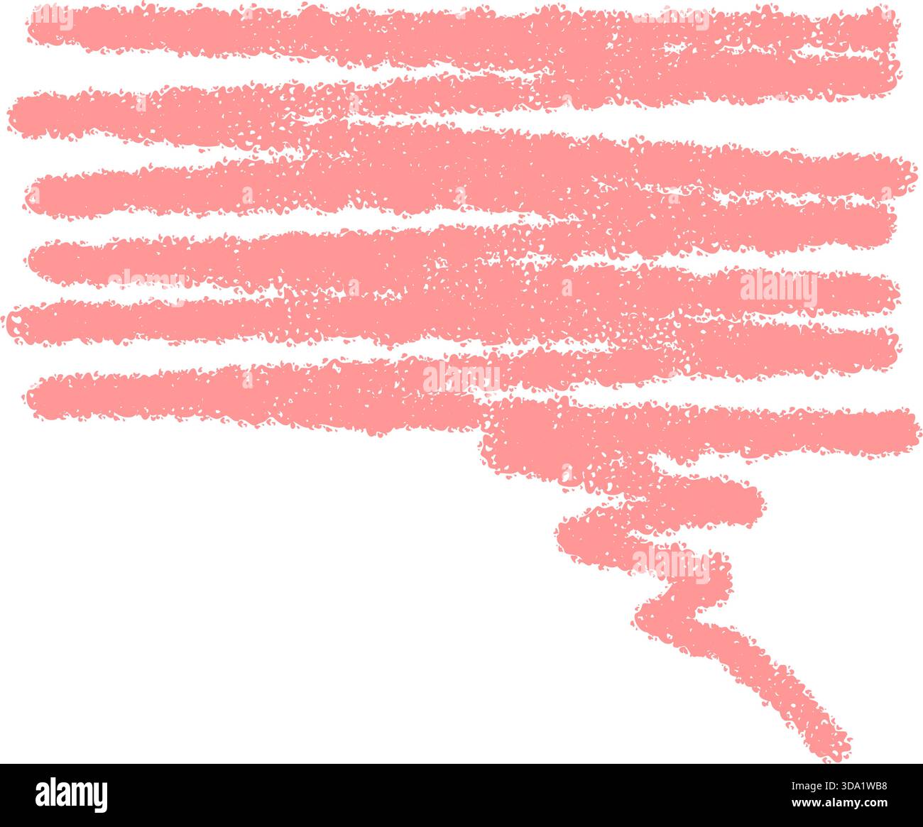 Pink Crayon Scribble Speech Bubble Stock Vector