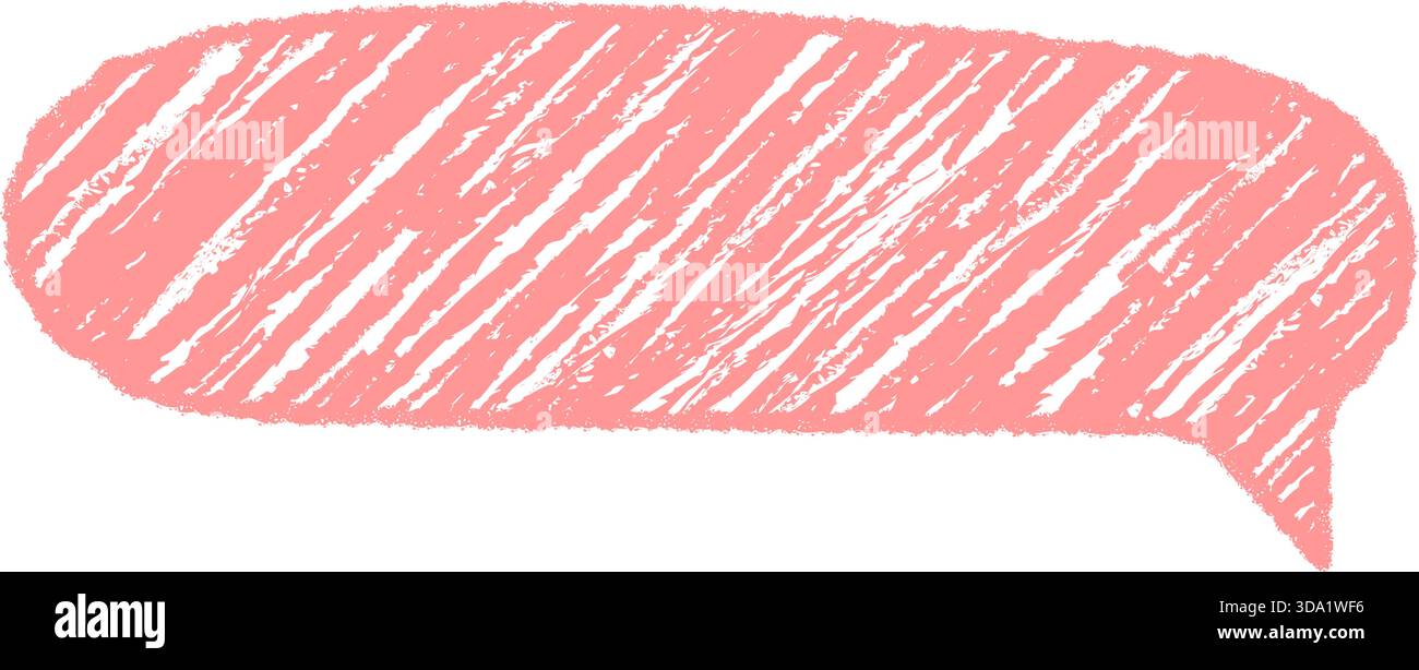 Pink Crayon Sketch Organic Chat Bubble Stock Vector