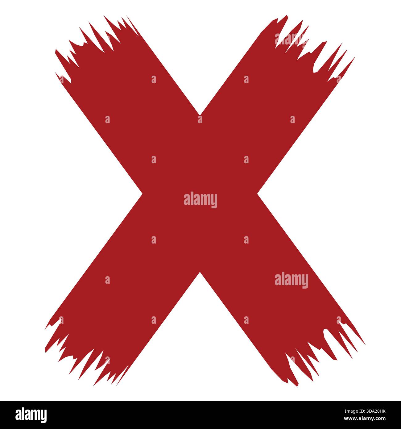 Error Image Rectangle Red X error symbol isolated on white background, bold brushstroke Stock ...