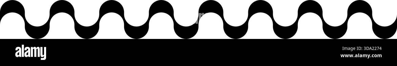 Rick Rack Transparent Rick rack trim isolated on white background. Black wavy line as an ...