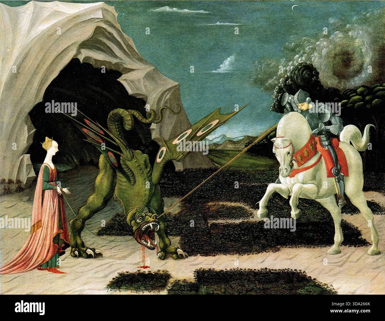 Saint George and the Dragon. Paolo Uccello.  c. 1470. Stock Photo