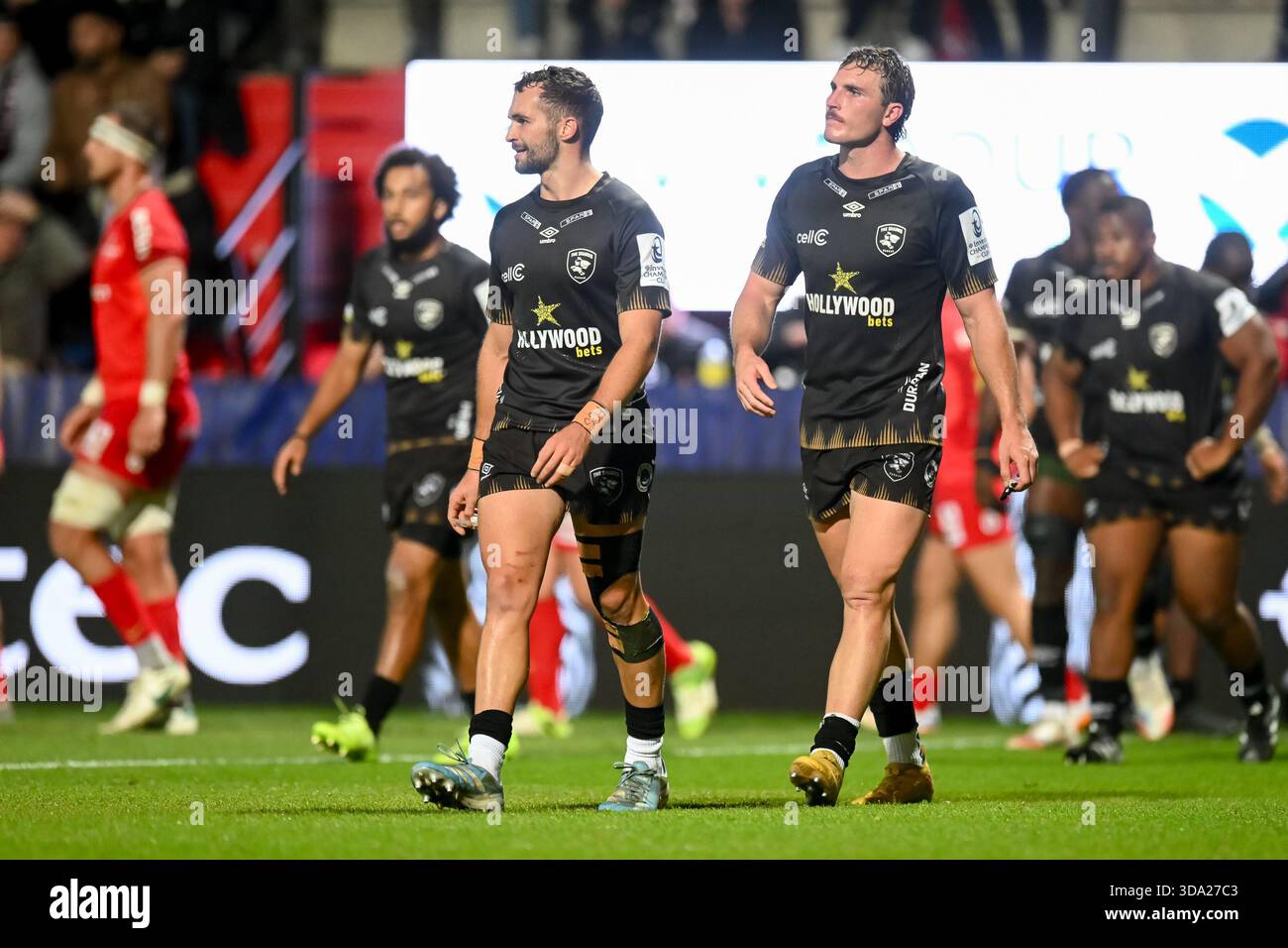 Jean Smith of Sharks and Le Roux Malan of Sharks during the EPCR ...