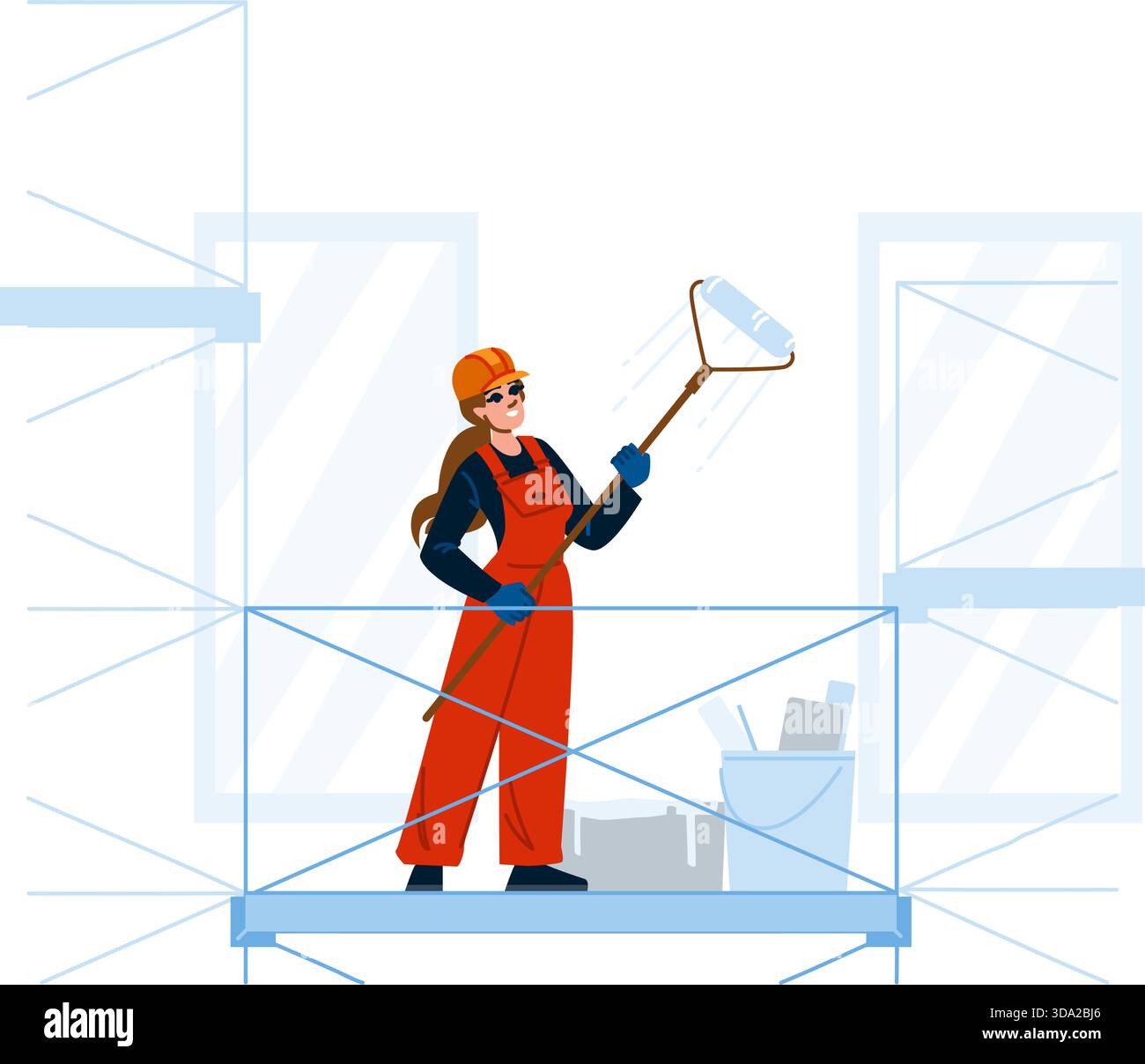 Facade scaffolding renovation Stock Vector Images - Alamy