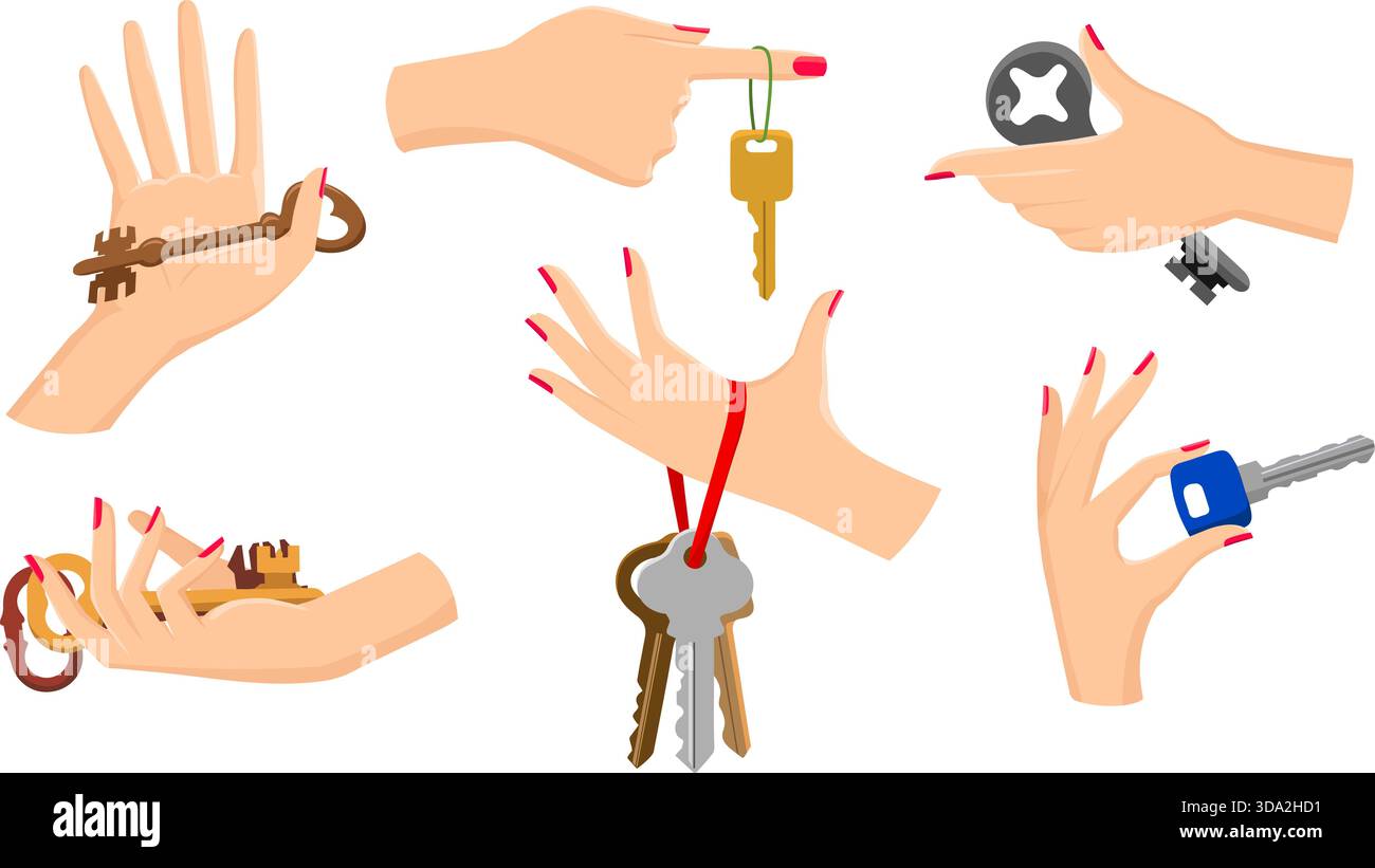 Hand holds key concept Stock Vector Images - Alamy