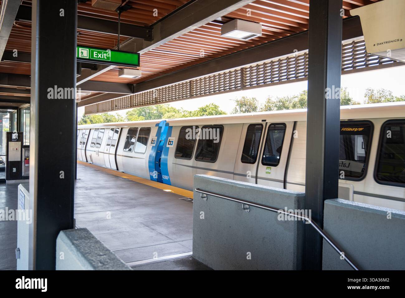 Bay Area Rapid Transit (BART) train in station at Lafayette, California ...