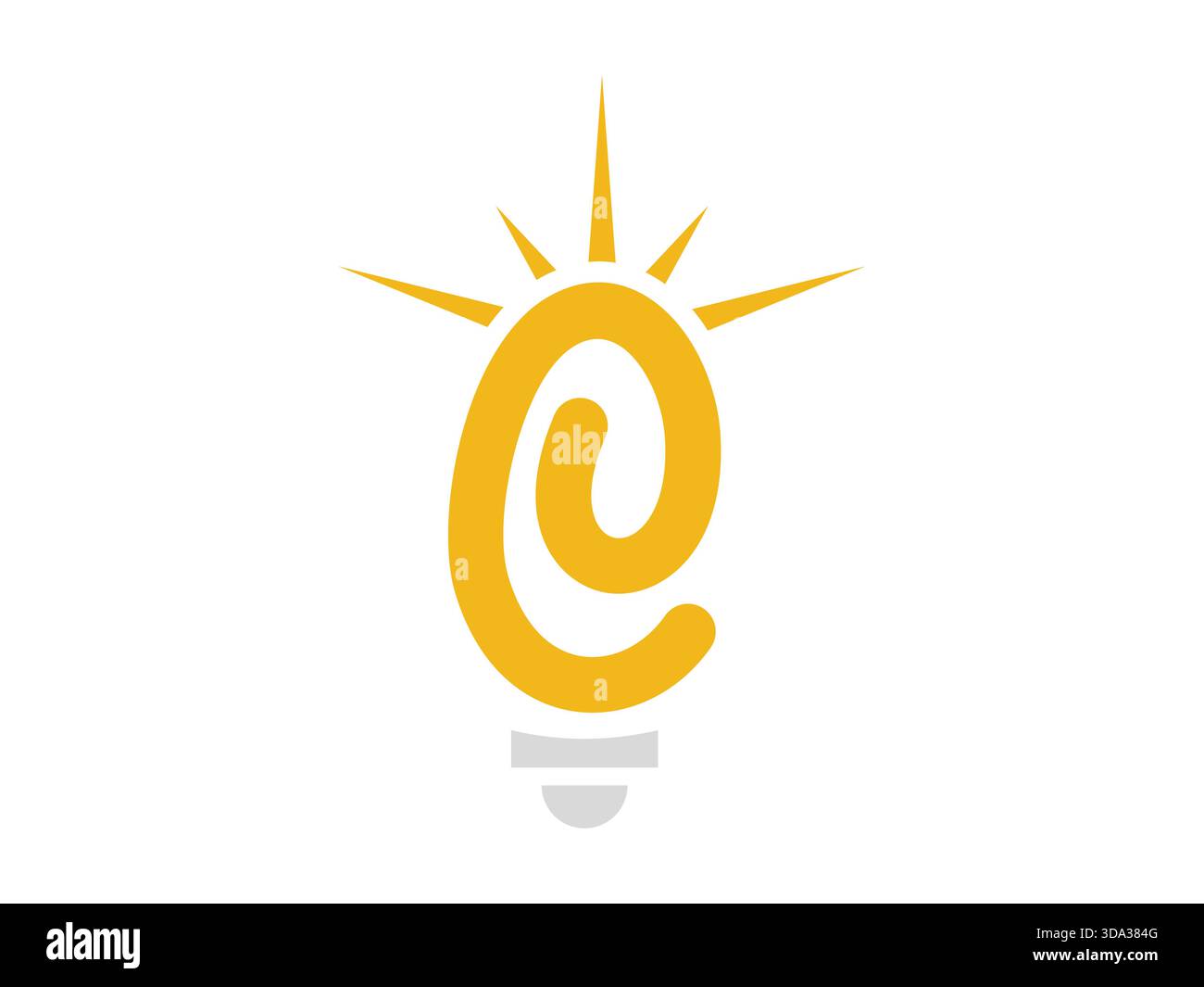 A modern initial letter E light bulb icon featuring clean lines and bold shapes, ideal for innovation themes, creative concepts, digital projects, pre Stock Vector