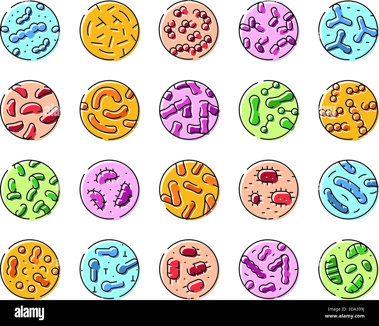 Various microbes of different shapes hi-res stock photography and ...