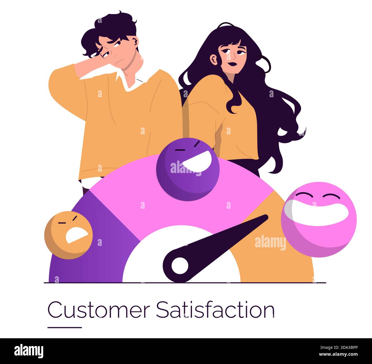 Satisfaction and dissatisfaction Stock Vector Images - Alamy, image size:1300x1273