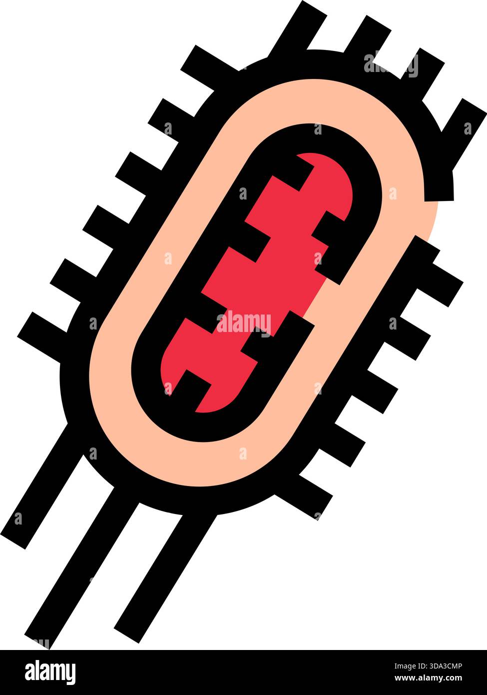 Bacterium microorganism science biology germ disease pathogen icon ...