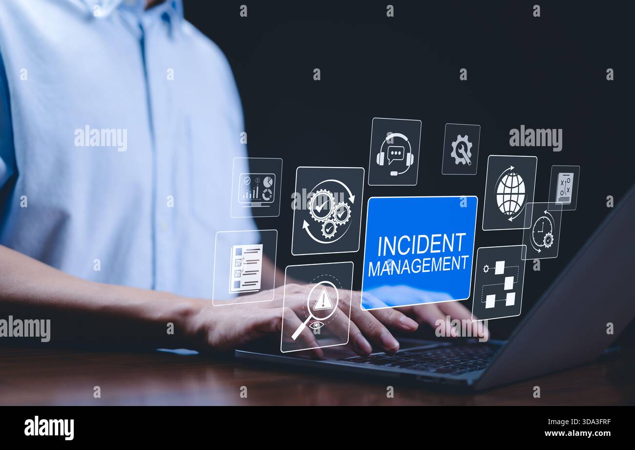 Incident Management and Business Process Technology Concept. virtual ...