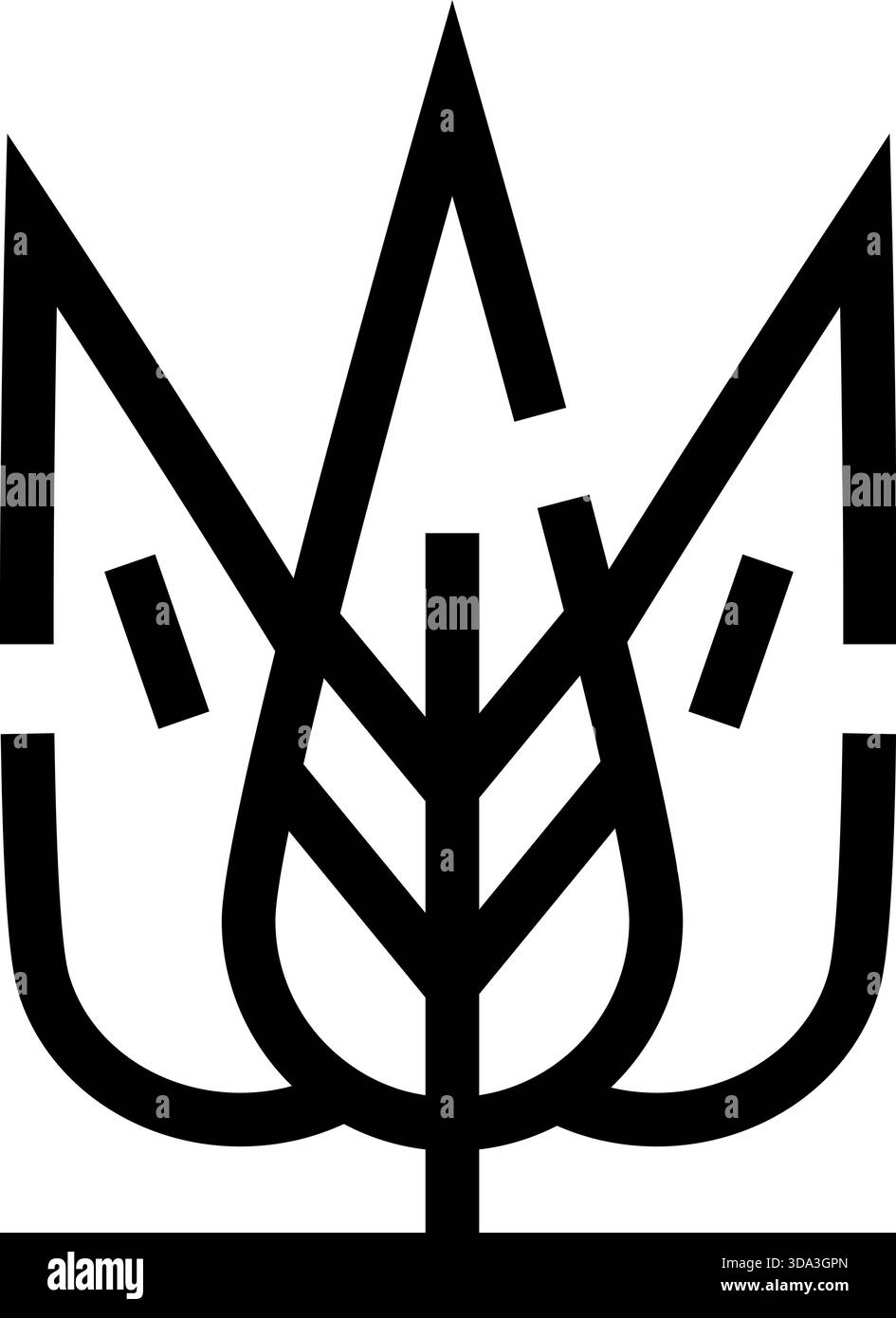 Ukraine national emblem tryzub symbol line art Stock Vector Image & Art ...