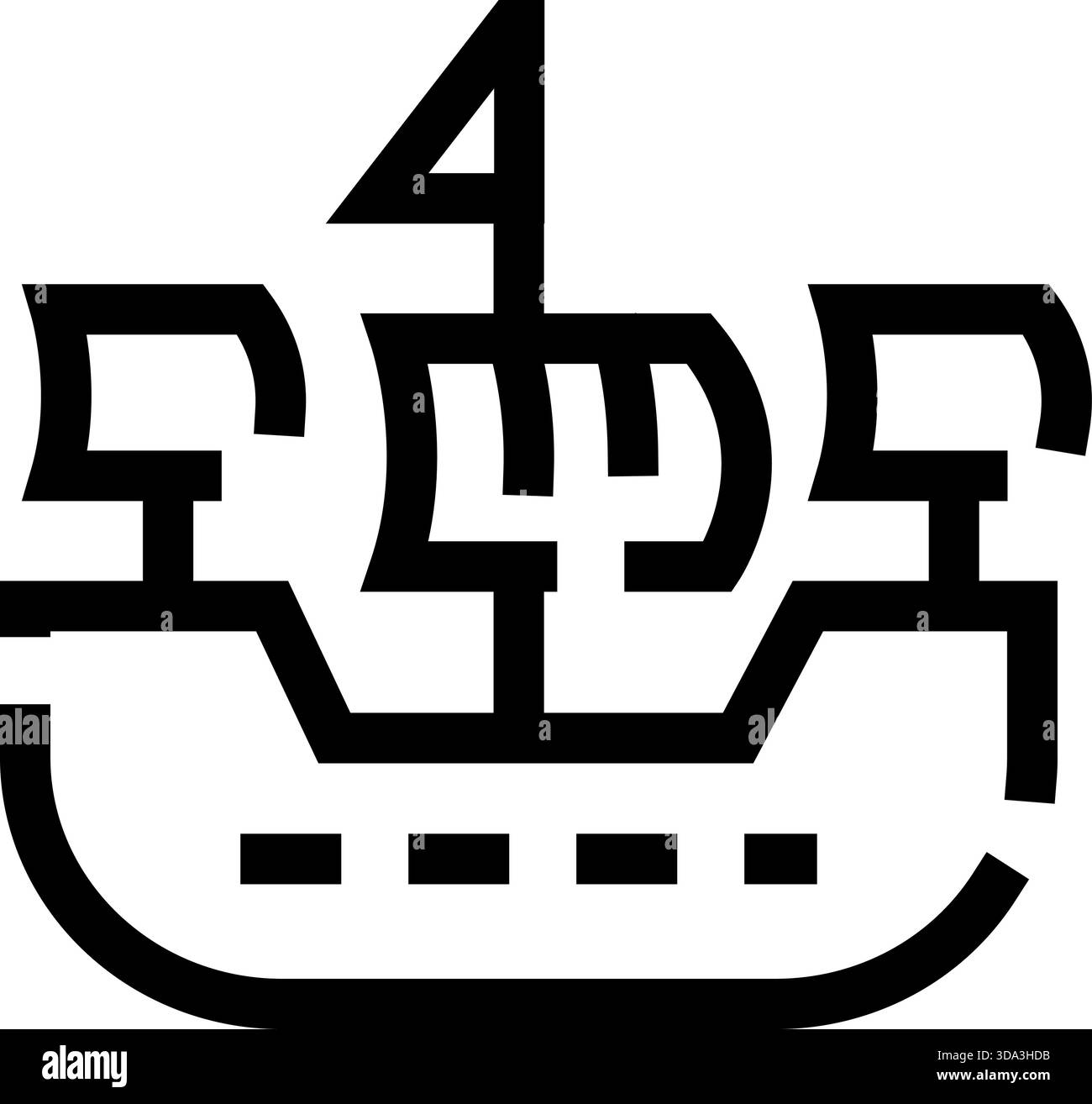 Sailing ship exploring new horizons line icon Stock Vector Image & Art ...