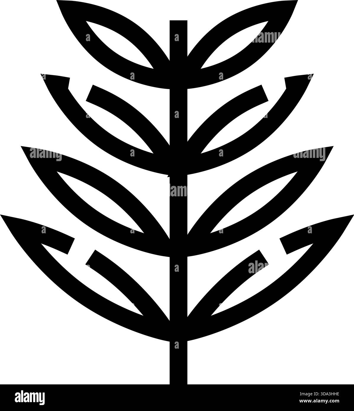 Minimalist branch icon representing growth and nature Stock Vector ...
