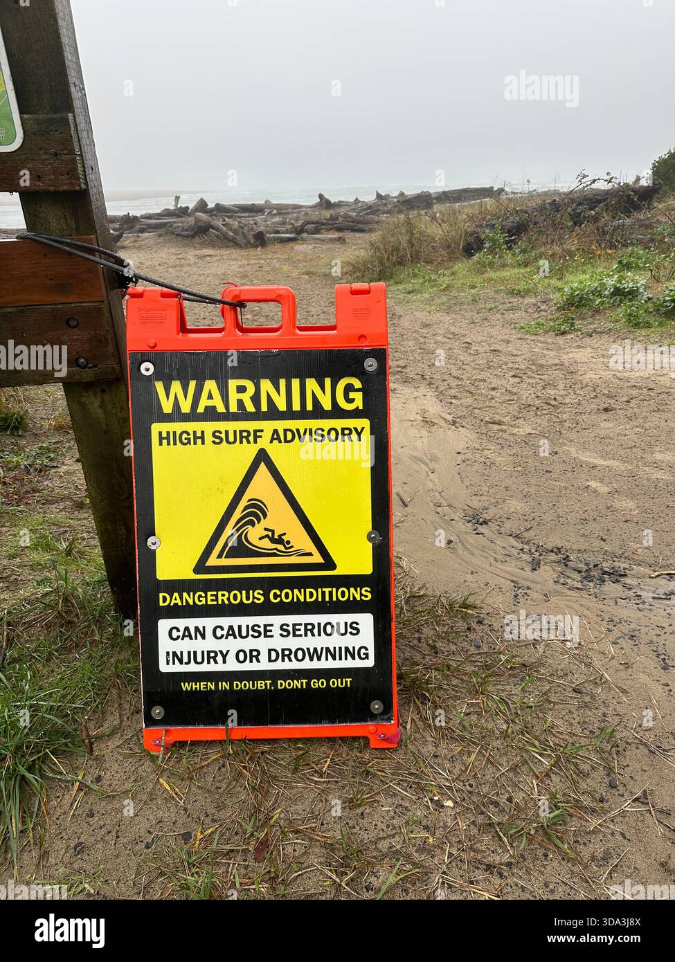 High surf warning sign hi-res stock photography and images - Alamy