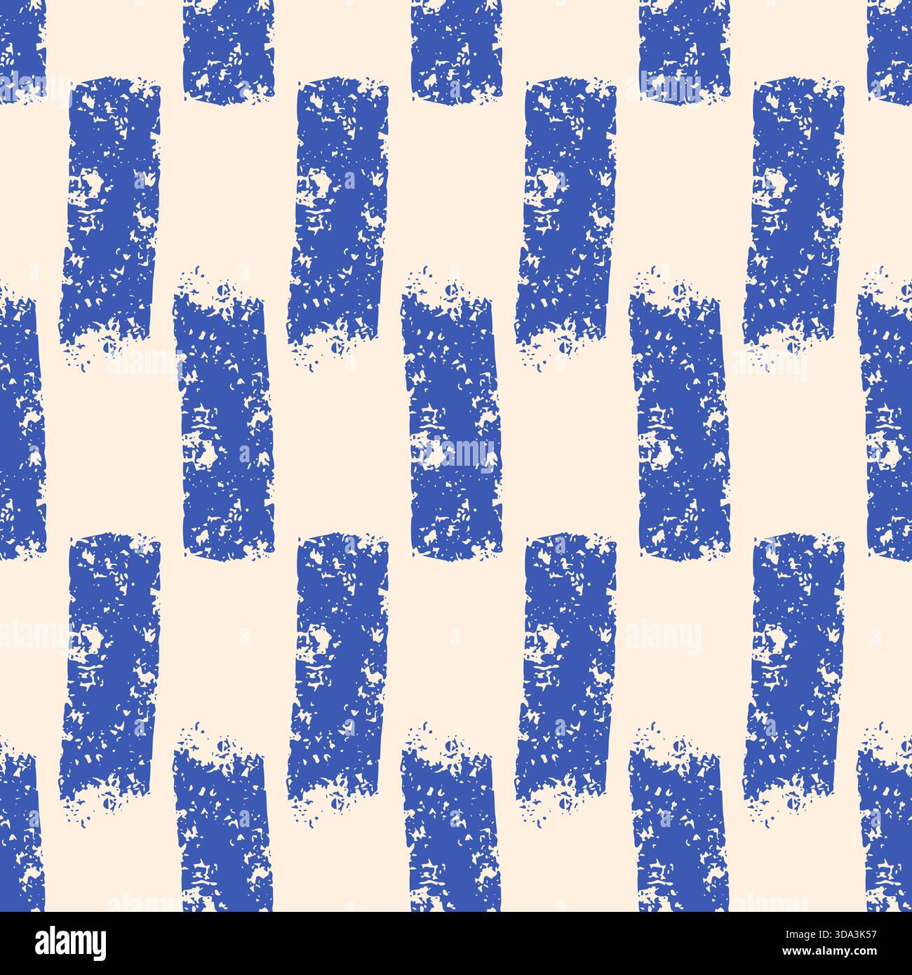 Small dash blue lines seamless pattern. Surface pattern design geometric handmade short vertical bricks motif. Hand drawn mini streaks texture. Vector Stock Vector